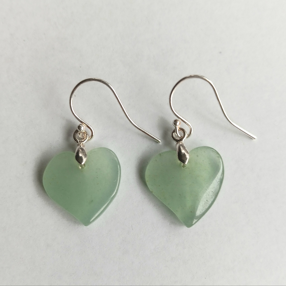 Green Aventurine Gemstone Earrings with 925 Sterling Silver Findings
